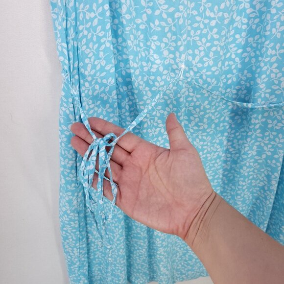 Draper James Floral Boho Dress Flutter Sleeve Tie Waist Pockets Medium Light - Picture 12 of 14